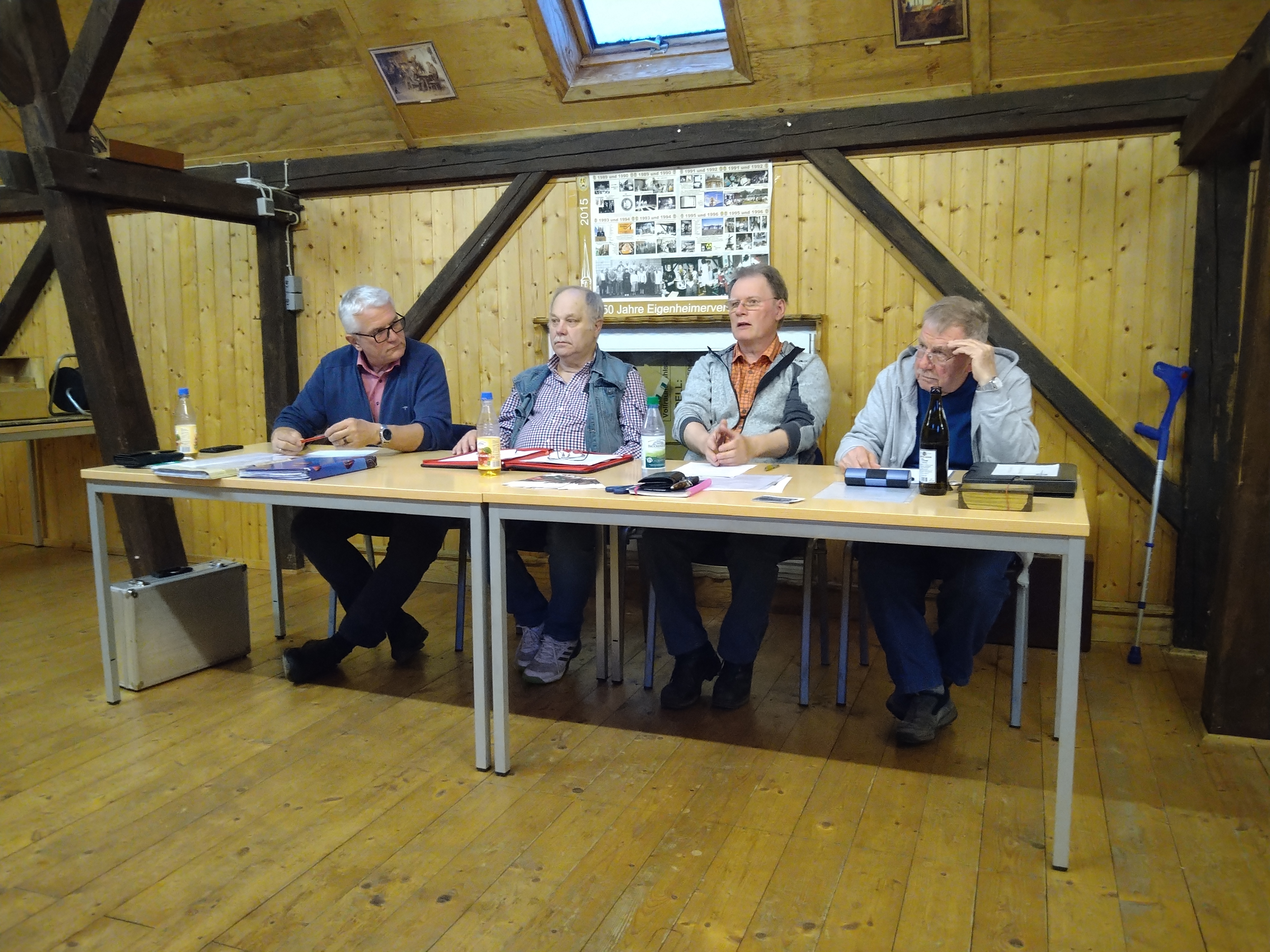 Vorstände des Vereins von links: Thomas Stanjek (Kassier), Karl-Heinz Stab (Schriftführer), Helmut Werthmann (Vorstand), Karl-Heinz Rummel (Vorstand)
