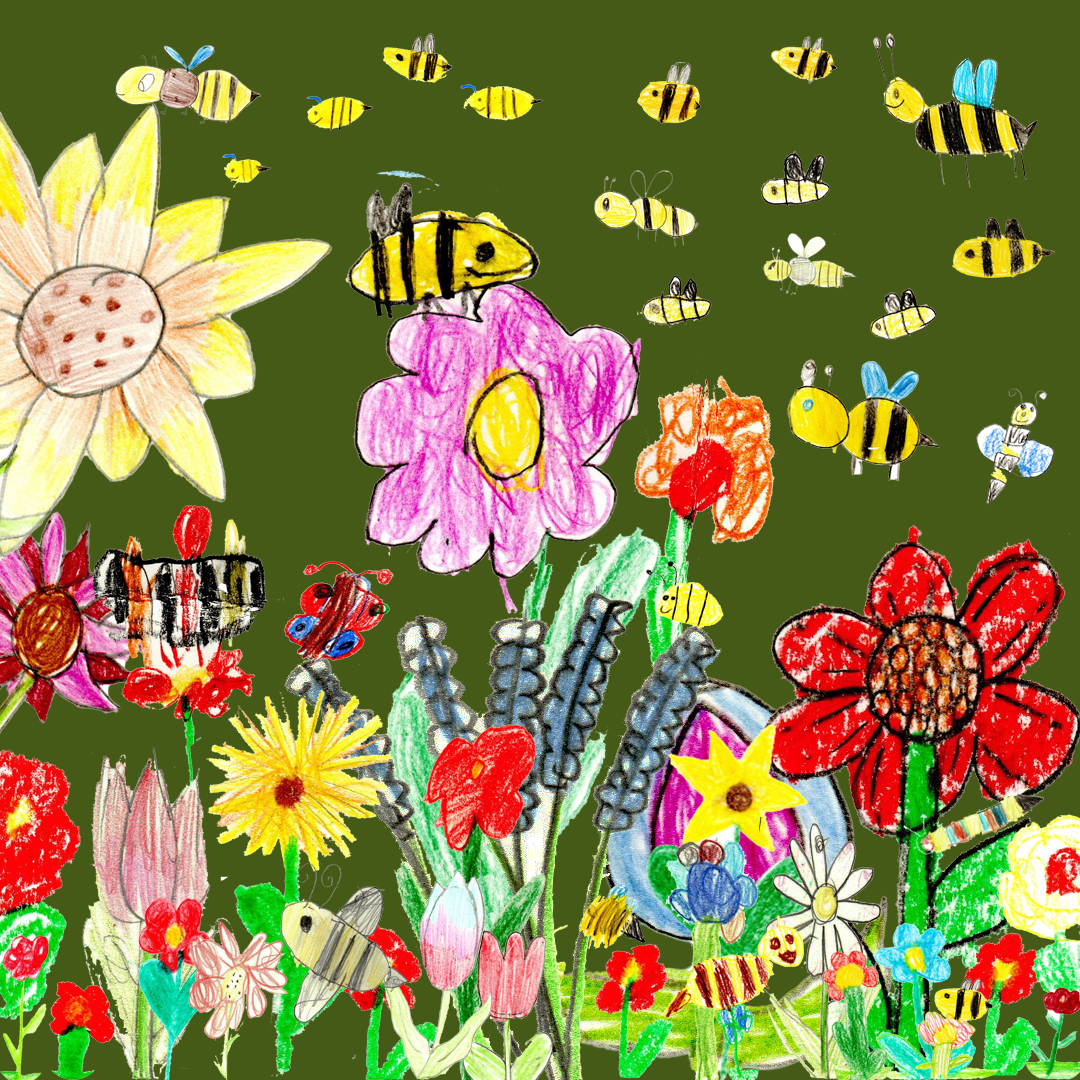 Malereien der Teilnehmer beim Fereinspaß - Bienchen und Blümchen